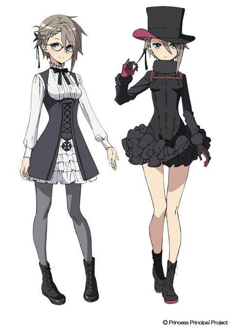 Two Anime Characters Dressed In Black And White Outfits One Wearing A