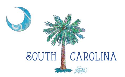 South Carolina Palmetto Tree and Moon print of acrylic