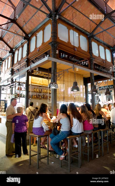 Coffee Shop San Miguel Market Madrid Spain Stock Photo Alamy