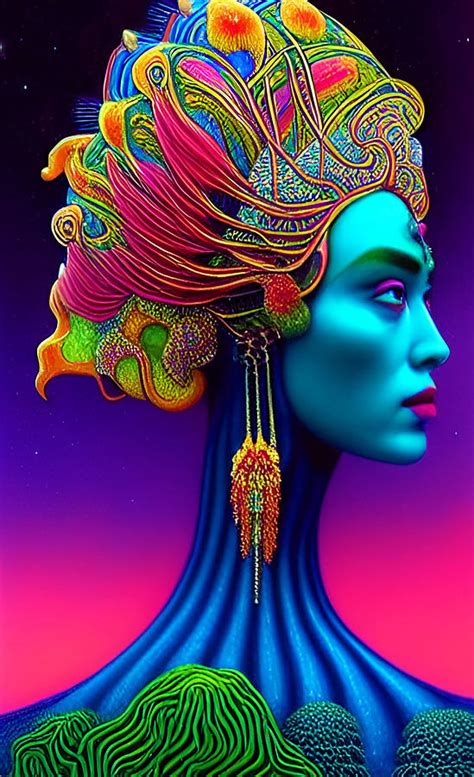 Psychedelic Portrait Digital Art By Barroa Artworks Pixels