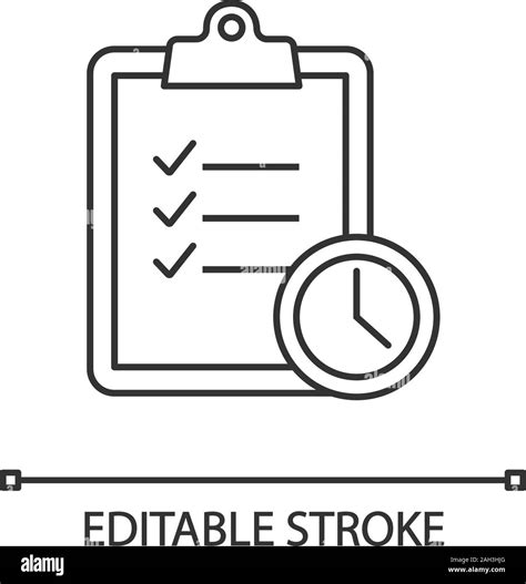 Time Management Linear Icon Task Planning Thin Line Illustration