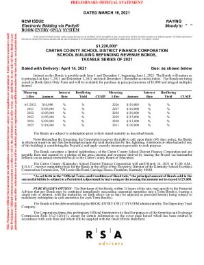 Fillable Online Preliminary Official Statement Dated May Fax