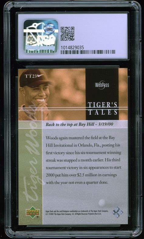 Tiger Woods 2001 Upper Deck Tiger S Tales TT23 CSG 9 EBay