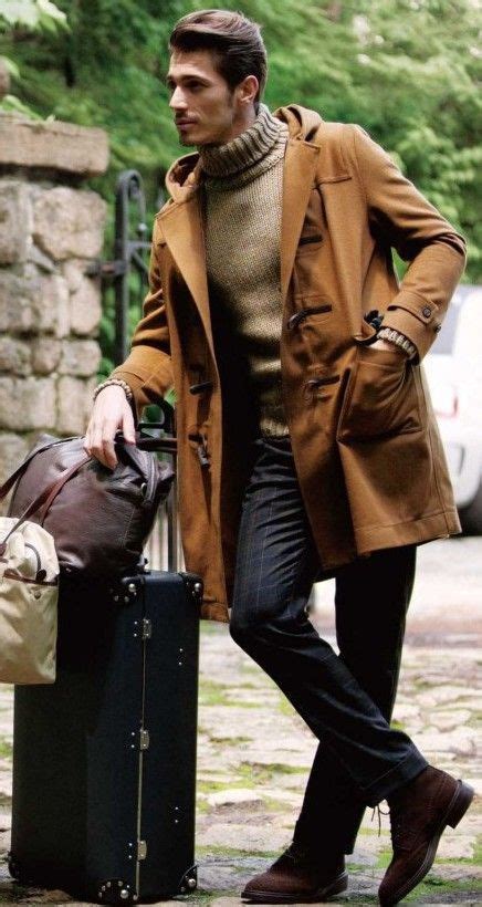 Brown Trench Coat Turtleneck Wardrobe Ideas With Black Suit Trouser Mens Roll Neck Style