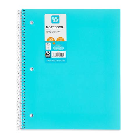 Pen Gear Poly 1 Subject Notebook College Ruled 100 Heavyweight Sheets