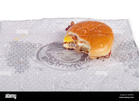 Wendy S Baconator Breakfast Sandwich Stock Photo Alamy