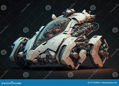 Wondrous Futuristic Small Sci Fi Space Racer With Engine For Space