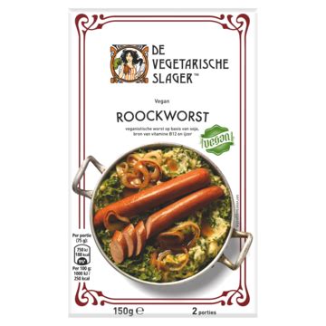 De Vegetarische Slager Roockworst Vegan 150g Bestellen Vlees Vis