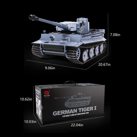 Buy Heng Long Rc Tank 1 16 Scale 2 4ghz Remote Control German Tiger I Gray Tank Model For Adults