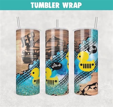 Duck Jeep Tumbler Wrap Templates Oz Skinny Sublimation Design Png