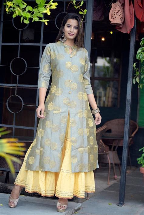 Indian Printed Kurta Set With Plazzo Dupatta For Women Ethnic Etsy