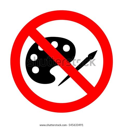 No Palette Paint Brush Sign Stock Vector Royalty Free