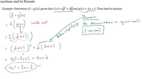 Examples Determining The Composition Of Two Functions And Its Domain