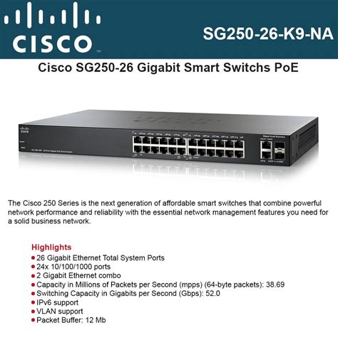 Cisco Sg Smart Switch Management Gigabit X Ports