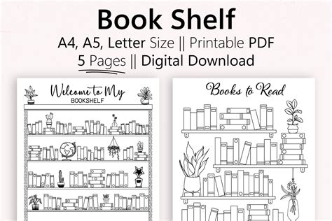 Bookshelf Printable Template Graphic By NetArtStudio Creative Fabrica