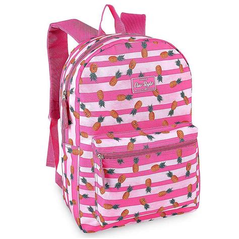 Mochila Escolar Costas Clio Style Backpack Abacaxi Cor Rosa Submarino