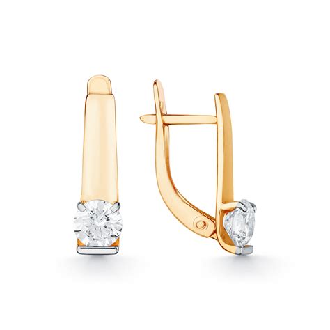 Серьги из золота с фианитами Premium Zirconia — интернет-магазин ...