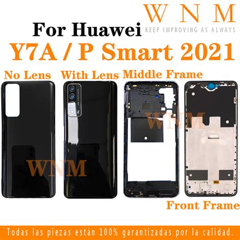 New For Huawei Y7a P Smart 2021 Lcd Front Frame Bezel Back Battery Cover Middle Frame