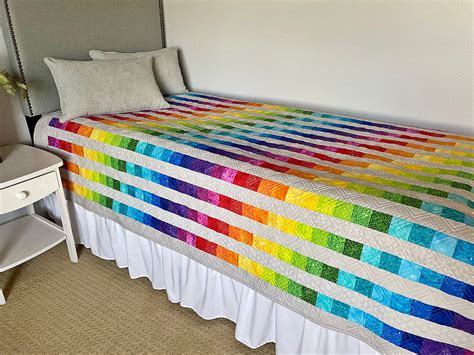 Easy Bargello Quilt Pattern Printed Rainbow Ombre Jelly Roll Pattern Easy Quilt Pattern Twin