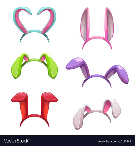 Cute Colorful Bunny Ears Decor Royalty Free Vector Image