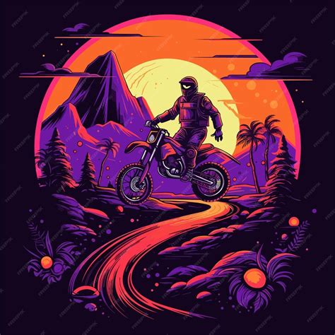 Premium Vector Illustration Painting Of A Dirt Bike Rider Jumping