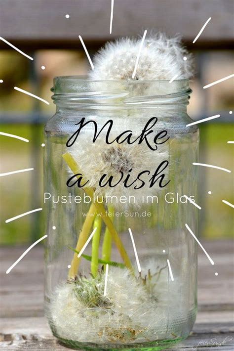 Make A Wish Pusteblumen Im Glas FeierSun