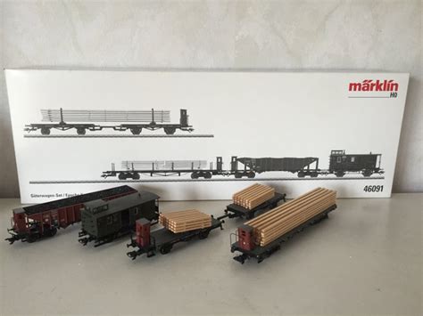 Märklin H0 46091 four piece freight wagon set of the Catawiki