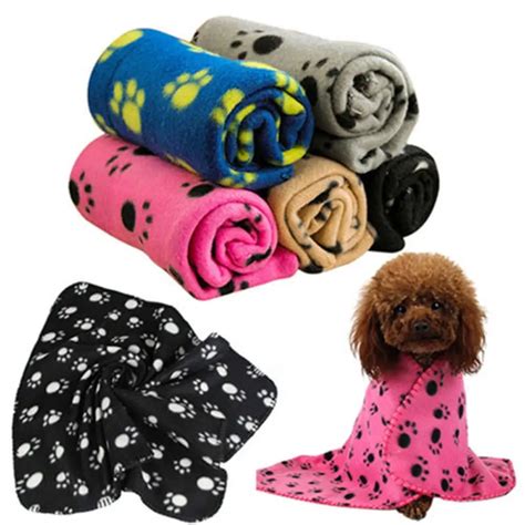 Pc Double Sided Fleece Paw Print Pet Cat Dog Fleece Waterproof Nonslip