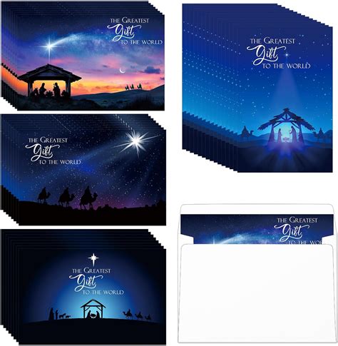 Zhanmai Sets Religious Christmas Cards With Envelopes Christian