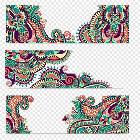 Multicolored Floral Border Collage Screenshot Web Banner Ornament