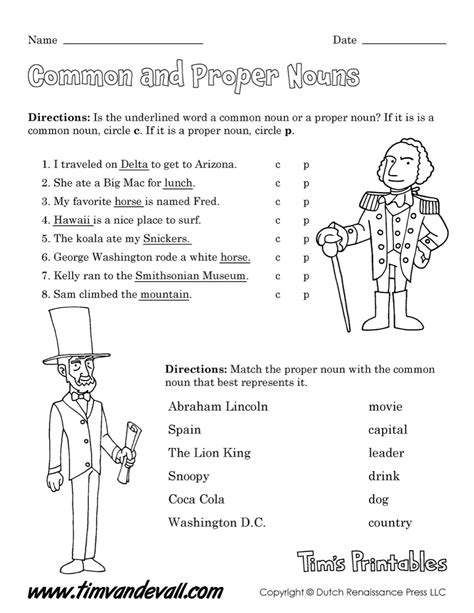 Common And Proper Nouns 02 Tims Printables