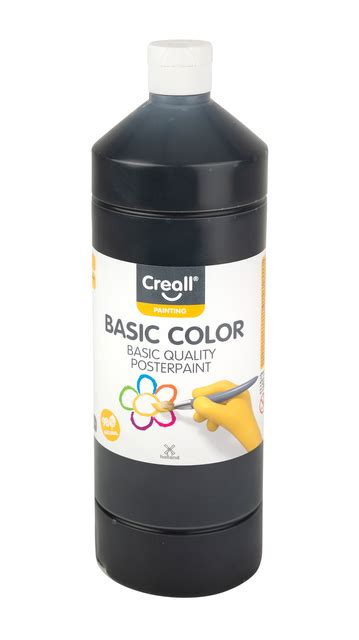 Plakkaatverf Creall Basic Zwart 1000ML Kantoorartikel 1000008 Bruna