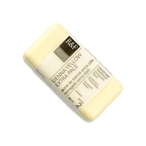 R F Encaustic Paint Block Sienna Yellow Extra Pale 40 Ml Block