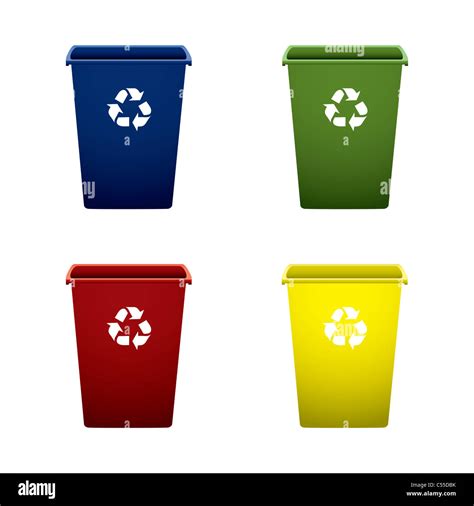 Collection Of Colourful Recycle Trash Or Rubbish Bins Stock Photo Alamy