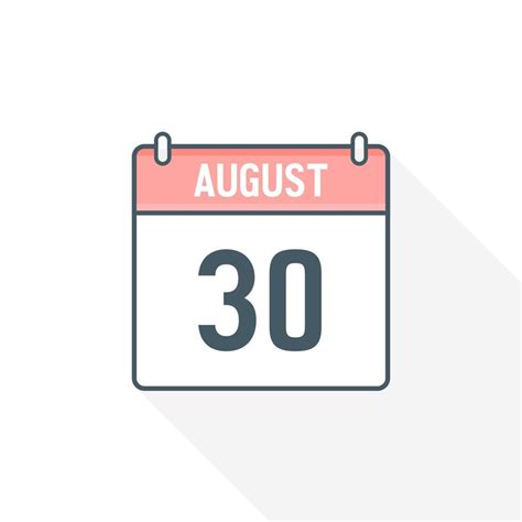 30th August calendar icon. August 30 calendar Date Month icon vector illustrator 17188610 Vector ...