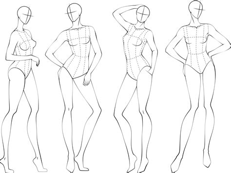 Fashion Figure Ten Heads Design Template Croquis Wearing Bodice 5387832