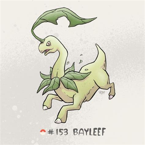 Artstation 153 Bayleef Michael Ford Pokemon Collection Pokemon