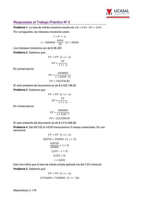 Respuesta tp3 matematica 1 Respuestas al Trabajo Práctico Nº 3