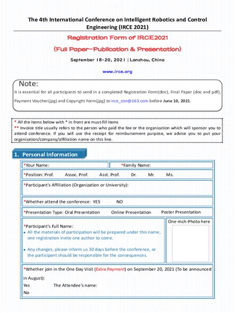 Fillable Online Ewh Ieee Registration Form Of IRCE2021 Full Paper