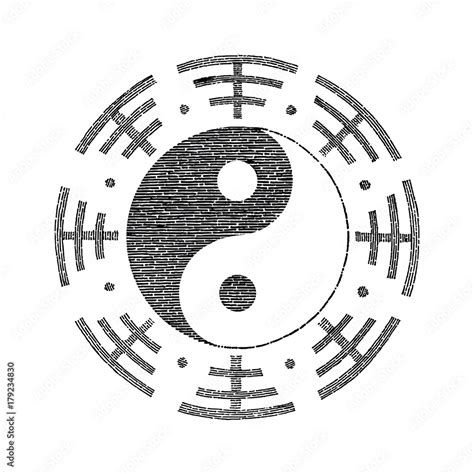 Yin Yang symbol for tattoo hand drawing vintage Stock Vector | Adobe Stock