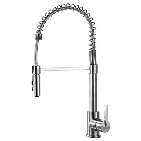 Luxier Single Handle Pull Down Sprayer Kitchen Faucet With 2 Function Sprayhead In Brushed