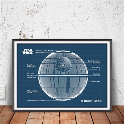 Death Star Blueprint - Star Wars Digital Downloadable Art