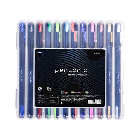 Pentonic Multicolor Gel Pen With Hard Box Case Mm Mm Black