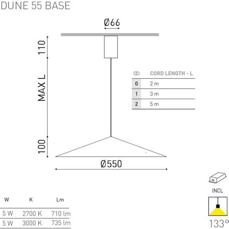 DUNE 55 BASE ARKOS LIGHT Pendant Light Free Shipping