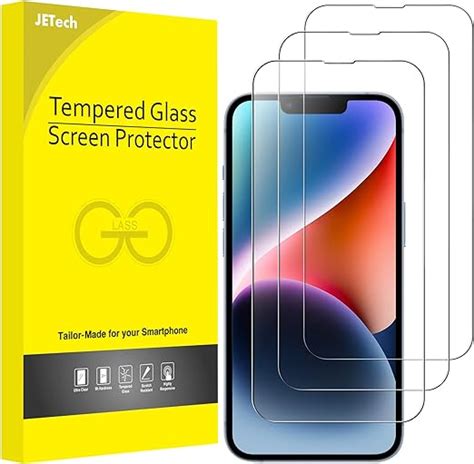 Jetech Full Coverage Screen Protector For Iphone 14 61 Inch 9h Tempered Glass Film Case