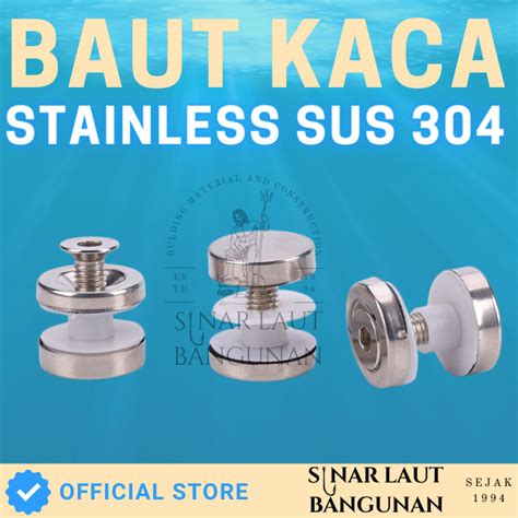 Jual Baut Kaca Stainless Baut Penjepit Kaca Tiang Railing Shopee