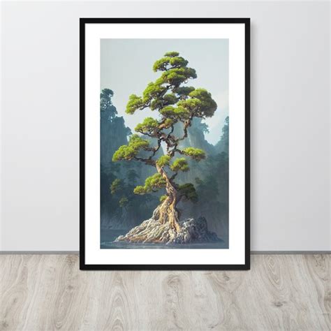 Twisted Juniper Tree Painting Nature Art Print Fantasy - Etsy