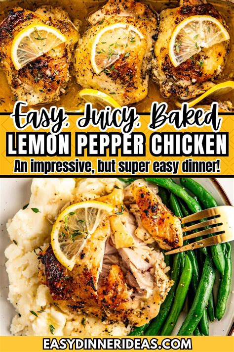 Baked Lemon Pepper Chicken Recipe Easy Dinner Ideas