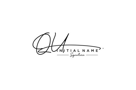 Initial QU signature logo template vector. Hand drawn Calligraphy ...