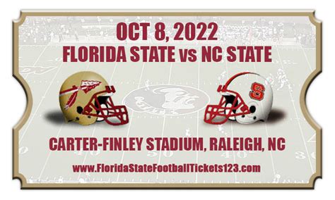 Florida State Seminoles Vs Nc State Wolfpack Football Tickets 100822